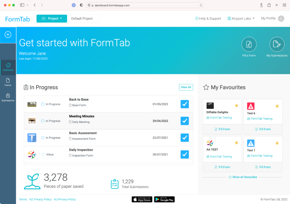 FormTab in the Browser