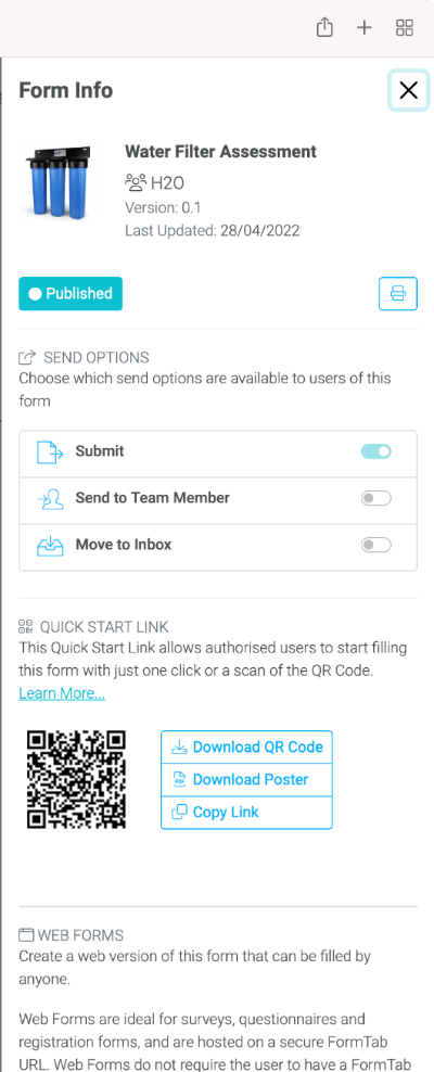Form Library - Team Form Info