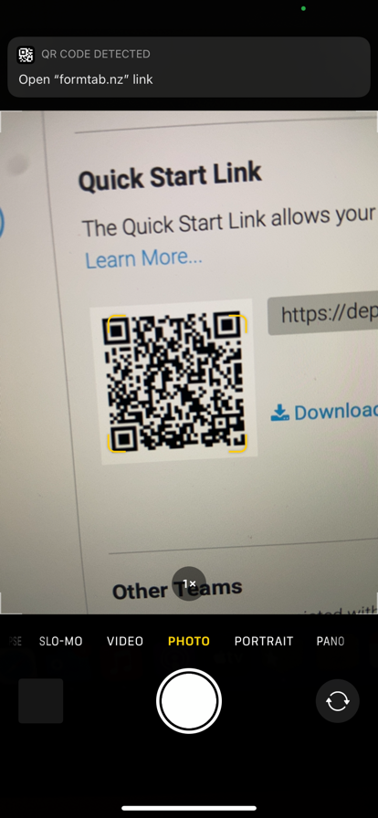 QR Code in the Camera App